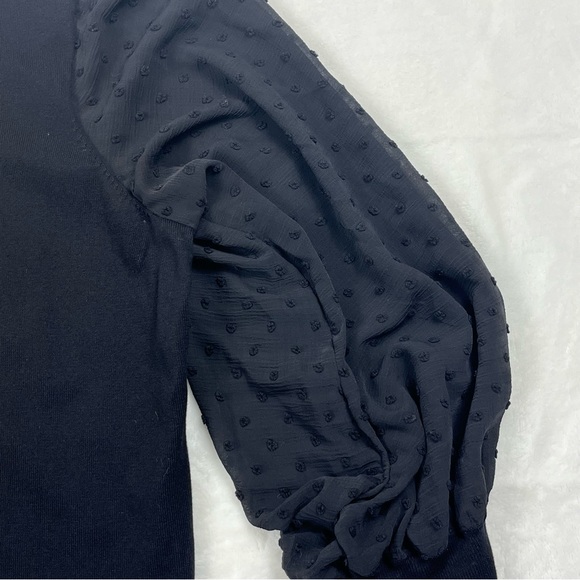 Vince Camuto Black Mock Neck Sweater with long lace sleeves - size XXL - Picture 6 of 6